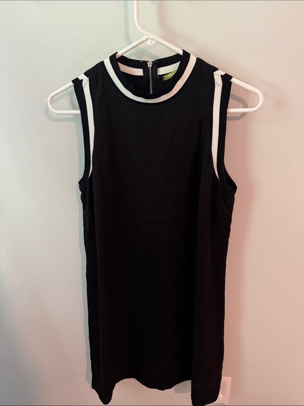 Gianni Bini Black Tank dress with White Contrast Trim